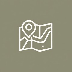 Folded Map with Location Pin Illustration
