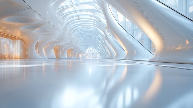 Futuristic Architecture Modern Interior.
