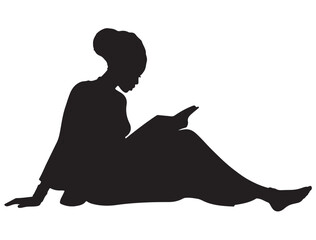 AFRICAN WOMAN READING SILHOUETTE