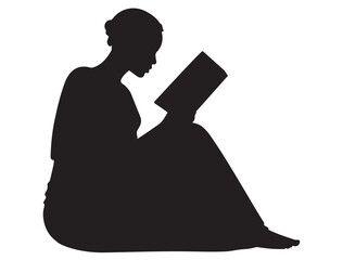 AFRICAN WOMAN READING SILHOUETTE