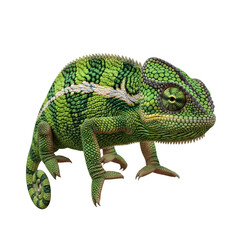 Obraz premium Detailed View of a Vibrant Green Chameleon.