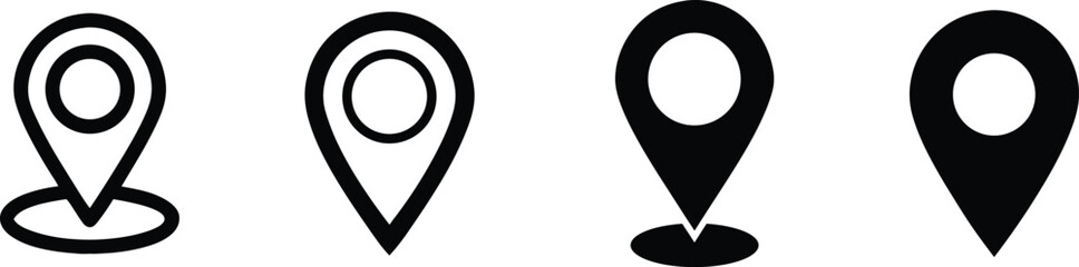 Location Pin Icon Set for Maps and GPS.