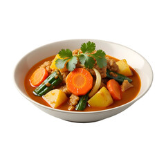 Hearty Vegetable and Meat Curry in a Bowl.