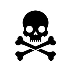 Black and White Skull Design: Toxic Warning Vector Graphic