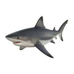 Fototapeta premium Gray Shark with Sharp Teeth and Fins.