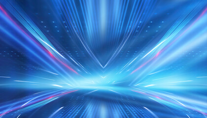 Abstract bright neon background scene with rays, spotlights, multi-colored background.