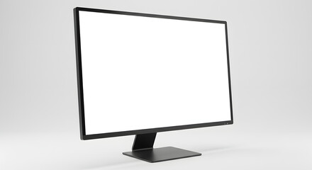 Modern professional computer monitor with blank screen ready for your content customization