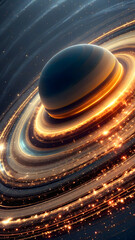Radiant Ringed Planet