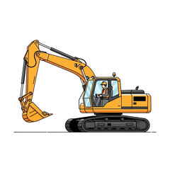 Fototapeta premium excavator on a white background