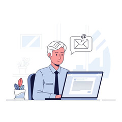 business man with laptop
