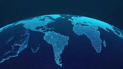 Stunning digital earth globe spinning with bright continents for global business - Powered by Adobe