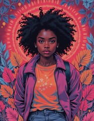 Fototapeta premium Environmental activist at an Earth Day rally, promoting sustainability and awareness