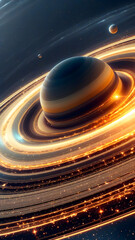 Radiant Ringed Planet
