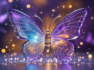 Glass Butterfly with Purple Sparkle.