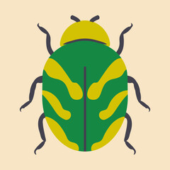 Minimalist Beetle Illustration – Modern Vector Insect Design