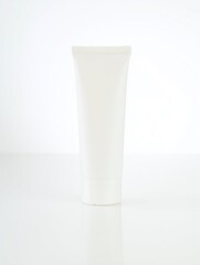 White cosmetic tube mockup on clean background - perfect for skincare, beauty product branding and packaging design presentations