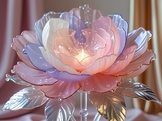 Glass Rose Candlelight Decor.