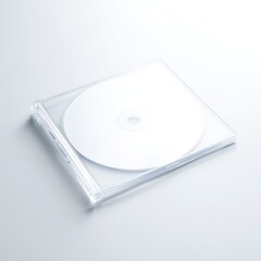 Clean white CD case mockup on minimalist background - perfect for music album covers, software packaging, and brand presentation designs