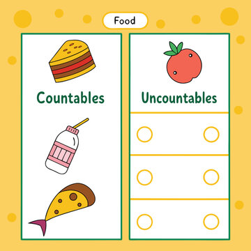 Fun Food Sorting Activity Countable vs Uncountable Nouns for Kids