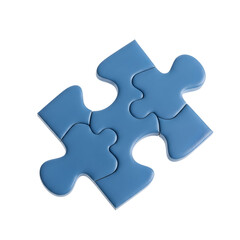 Fototapeta premium Blue Puzzle Piece Interlocking Sections Geometric Shape.