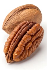 pecan nuts isolated on white background