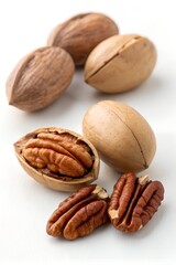 pecan nuts isolated on white