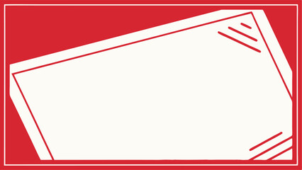 Obraz premium Abstract Red and White Geometric Frame Background Design for Presentations
