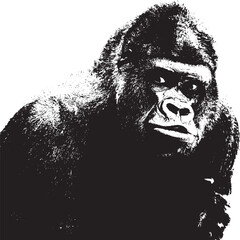 Orangutan silhouette, Orangutan Monkey illustration design, Symbol Icon