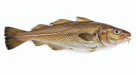 Fresh Cod Ocean Catch Isolated on White.