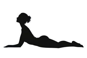 \Woman in Low Cobra Posevector illustration isoleted on white background in silhouette .
