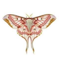 Exquisite luna moth illustration with intricate wing patterns