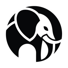 elephant logo vector art with white background.