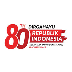 80 years indonesian independence day transparent logo