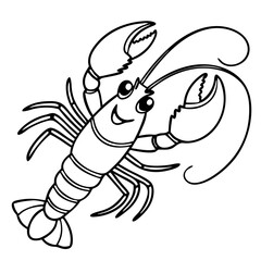 Cartoon Style Small Orange Lobsters &ndash; Cute Minimal Seafood Vector Illustration