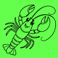 Cartoon Style Small Orange Lobsters &ndash; Cute Minimal Seafood Vector Illustration