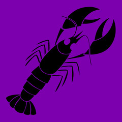 Cartoon Style Small Orange Lobsters &ndash; Cute Minimal Seafood Vector Illustration