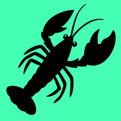 Cartoon Style Small Orange Lobsters &ndash; Cute Minimal Seafood Vector Illustration