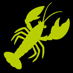 Multiple Simple Orange Lobsters – Minimal Vector Seafood Illustration