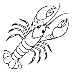 Fototapeta premium Multiple Simple Orange Lobsters – Minimal Vector Seafood Illustration