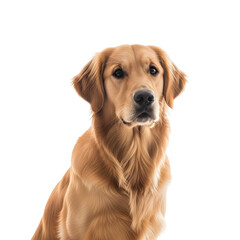 Fototapeta premium Golden Retriever Portrait Against White Background.