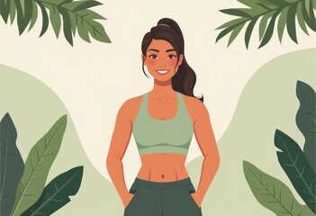 Fitness instructor smiling confidently at an outdoor summer bootcamp