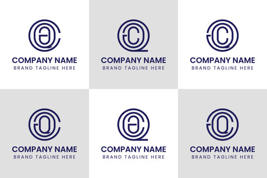 Letters CQA CAQ QAC QCA AQC ACQ Monogram Logo Set, suitable for any business