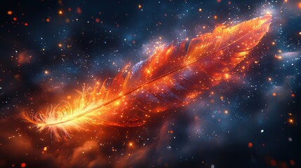 Fiery feather in a cosmic nebula