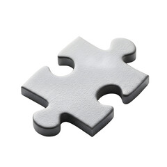 Fototapeta premium Gray Puzzle Piece Isolated on White Background.