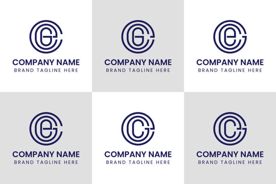 Letters CEG CGE ECG EGC GCE GEC Monogram Logo Set, suitable for any business