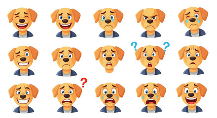 set of funny cartoon animals