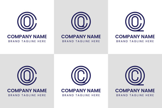 Letters CQO COQ OCQ OQC QCO QOC Monogram Logo Set, suitable for any business