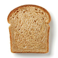 A single slice of toasted whole grain bread with a golden-brown crust and porous texture.