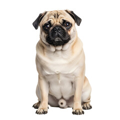 Obraz premium Pug Dog Sitting Studio Shot.