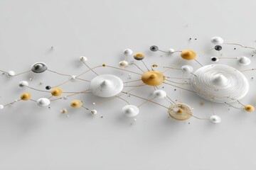 Abstract representation of interconnected spheres and lines showcasing creativity, innovation, and technology in a modern artistic design for digital art enthusiasts